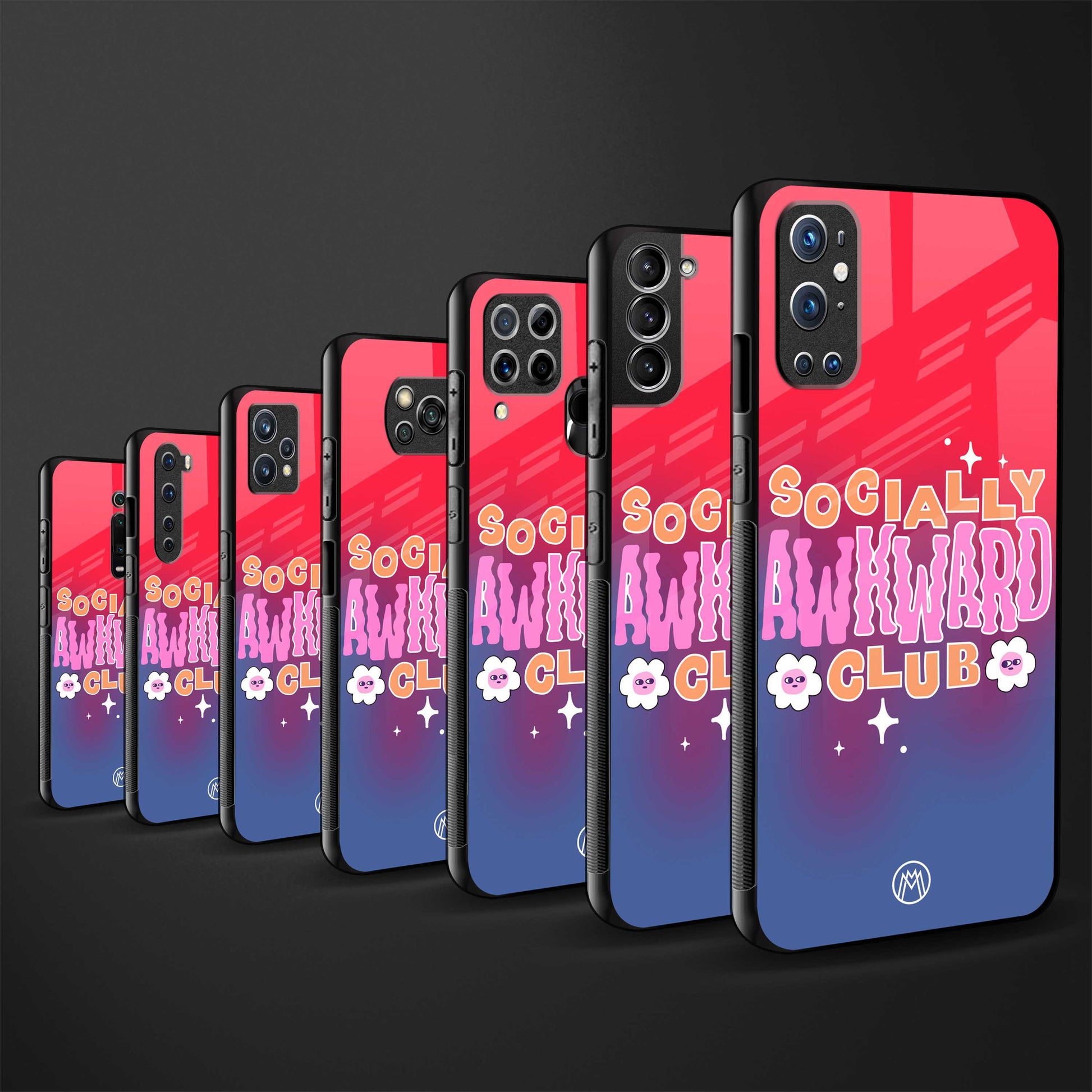 socially awkward club back phone cover | glass case for samsung galaxy a14 5g