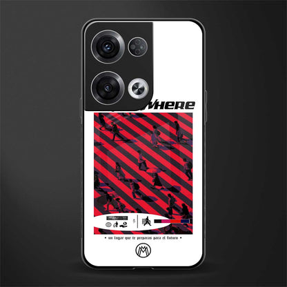 somewhere on the planet back phone cover | glass case for oppo reno 8