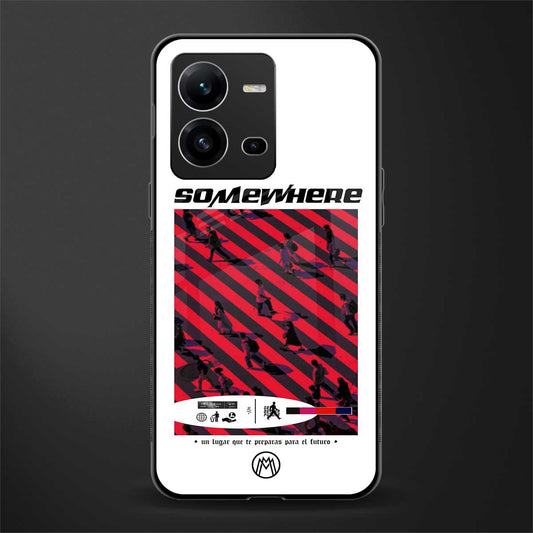 somewhere on the planet back phone cover | glass case for vivo v25-5g