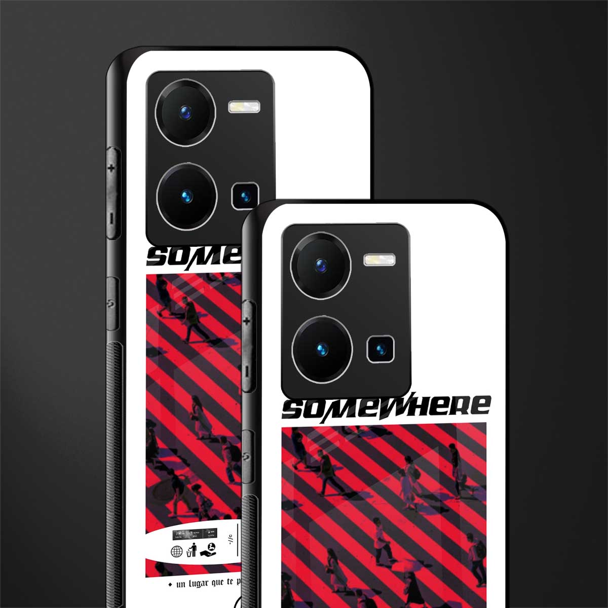 somewhere on the planet back phone cover | glass case for vivo y35 4g