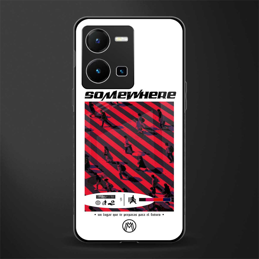 somewhere on the planet back phone cover | glass case for vivo y35 4g