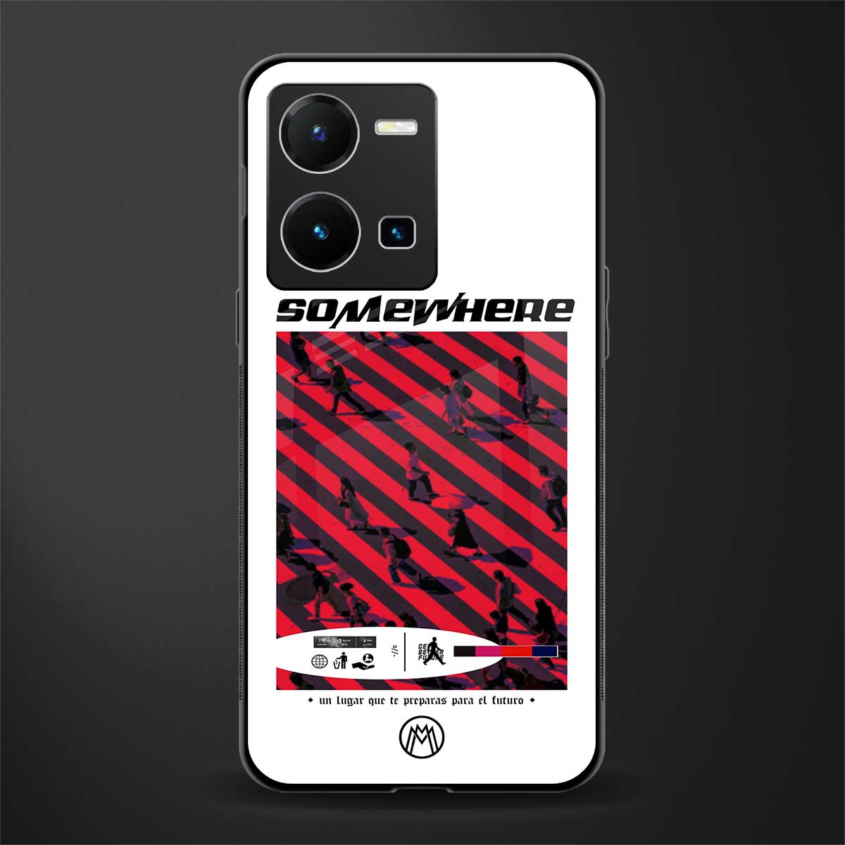 somewhere on the planet back phone cover | glass case for vivo y35 4g