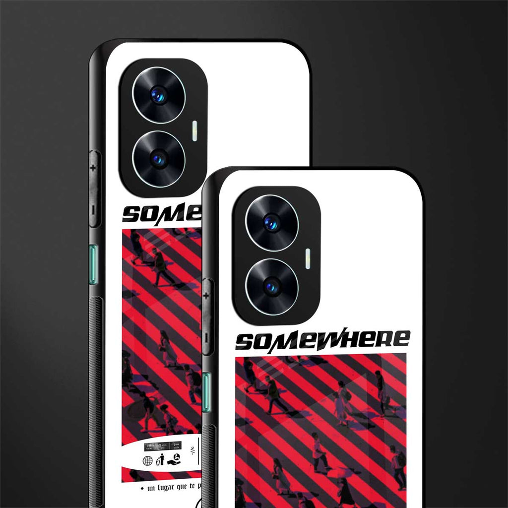 somewhere on the planet back phone cover | glass case for realme c55