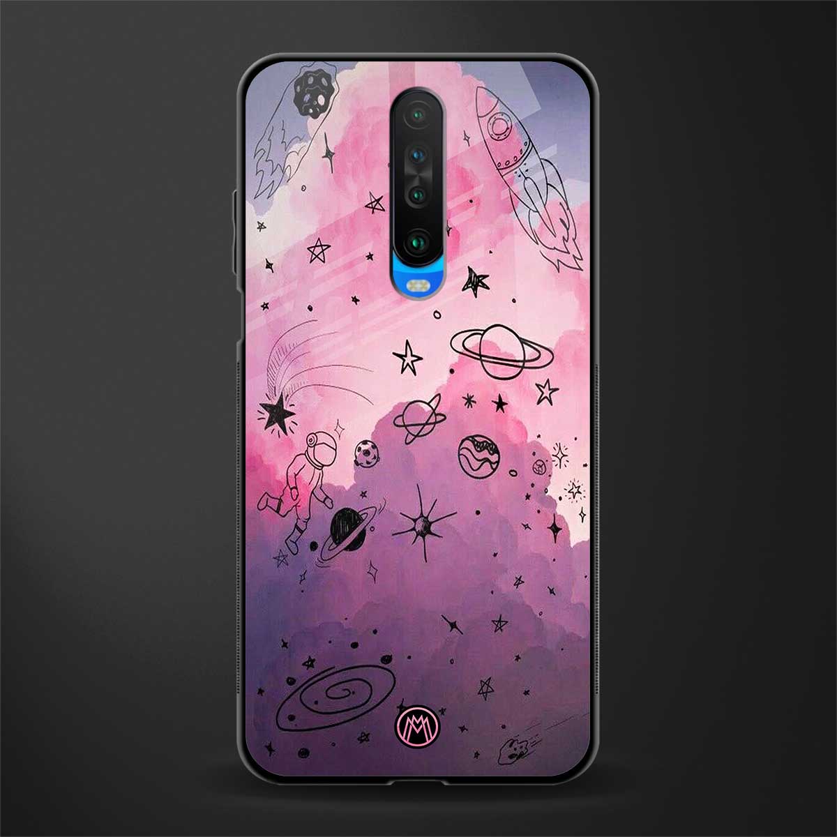 space pink aesthetic glass case for poco x2 image