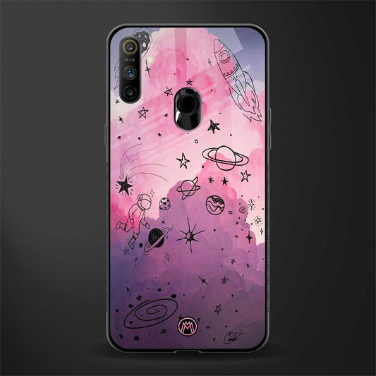 space pink aesthetic glass case for realme narzo 10a image