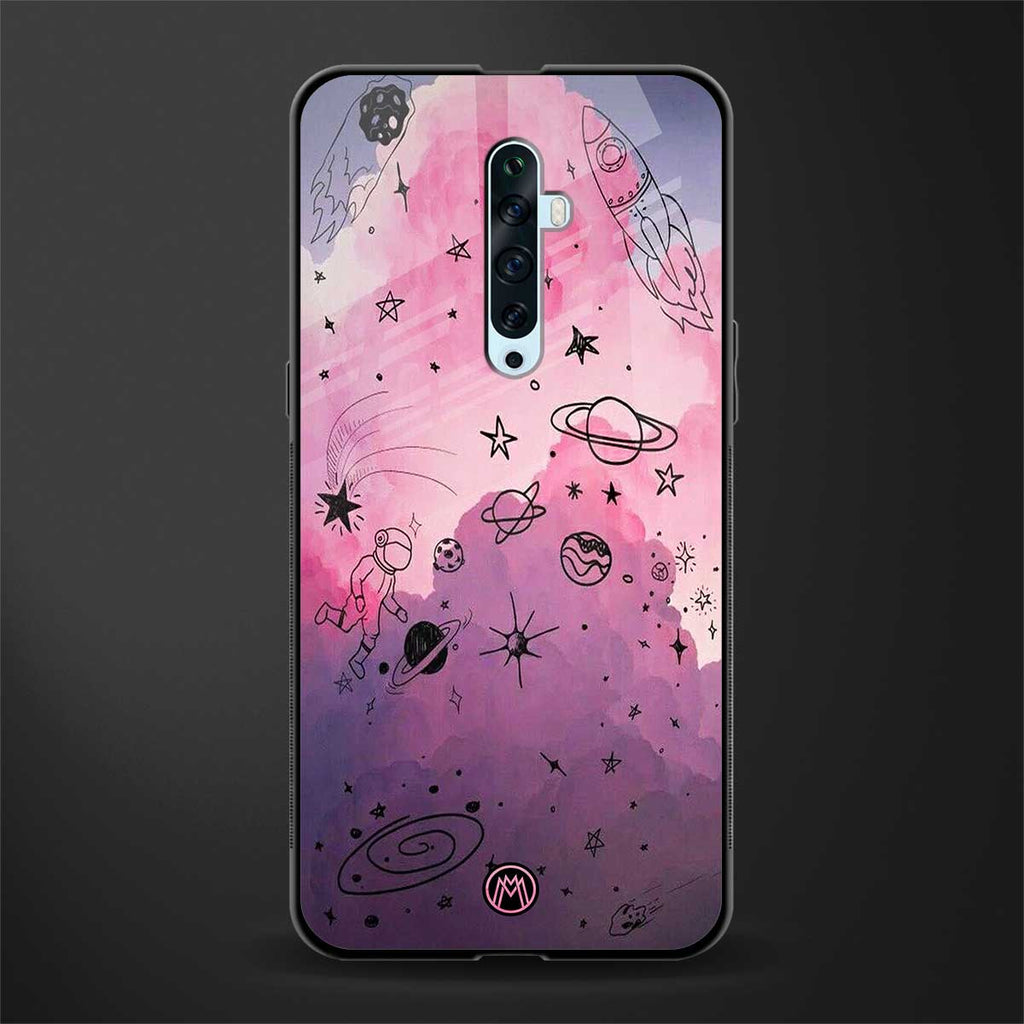 space pink aesthetic glass case for oppo reno 2f image