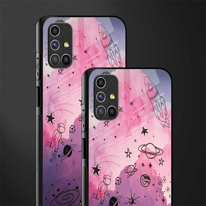 space pink aesthetic glass case for samsung galaxy m51 image-2