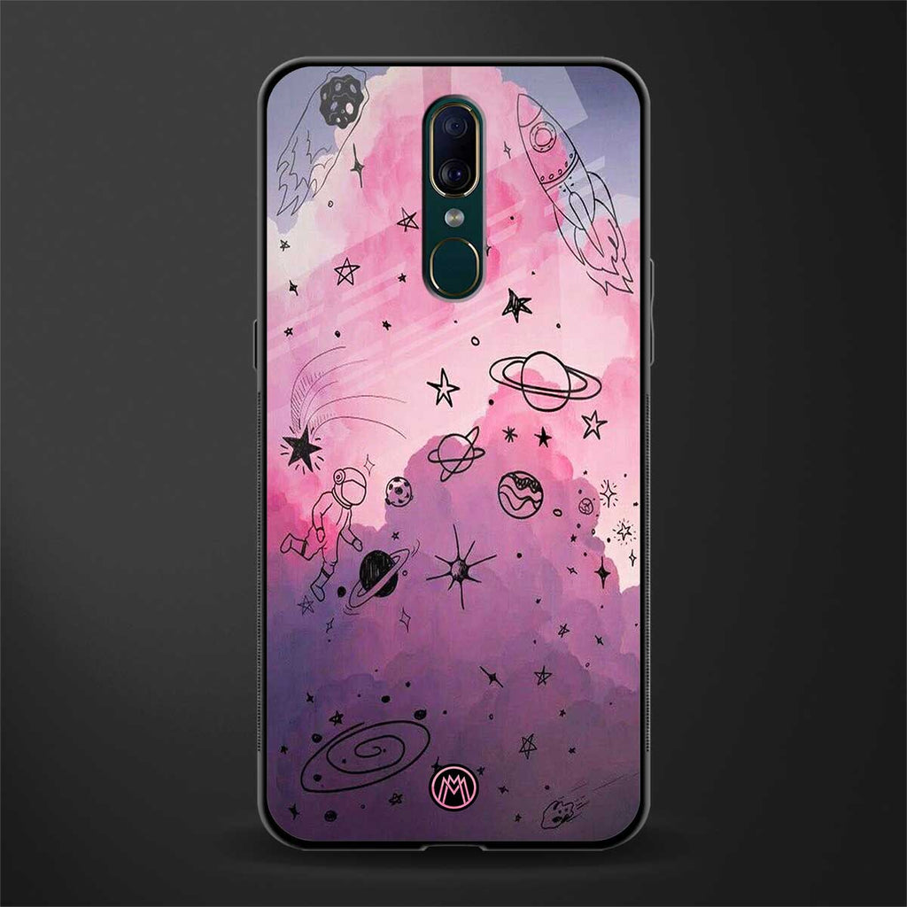 space pink aesthetic glass case for oppo f11 image