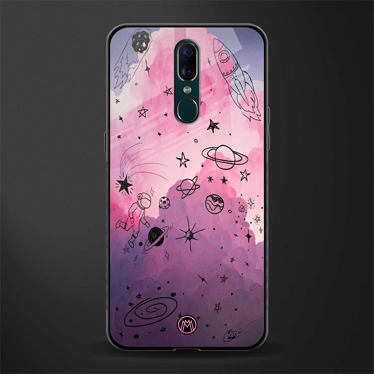 space pink aesthetic glass case for oppo f11 image