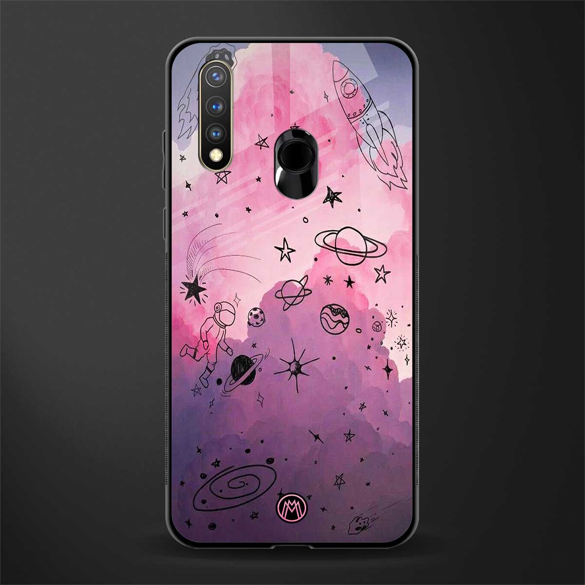 space pink aesthetic glass case for vivo y19 image