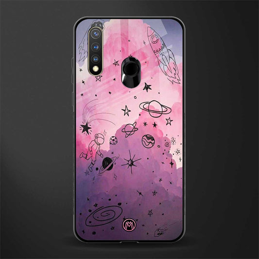 space pink aesthetic glass case for vivo y19 image