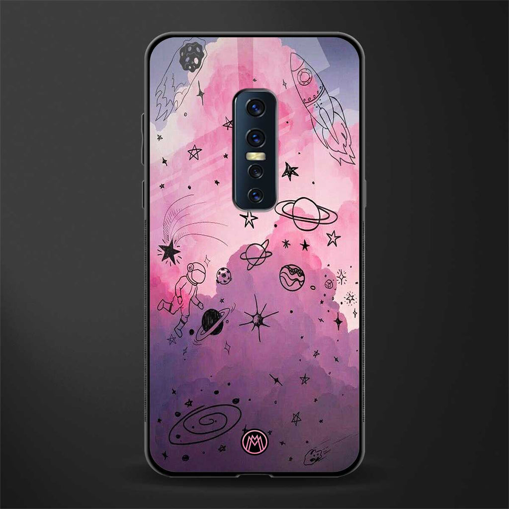 space pink aesthetic glass case for vivo v17 pro image