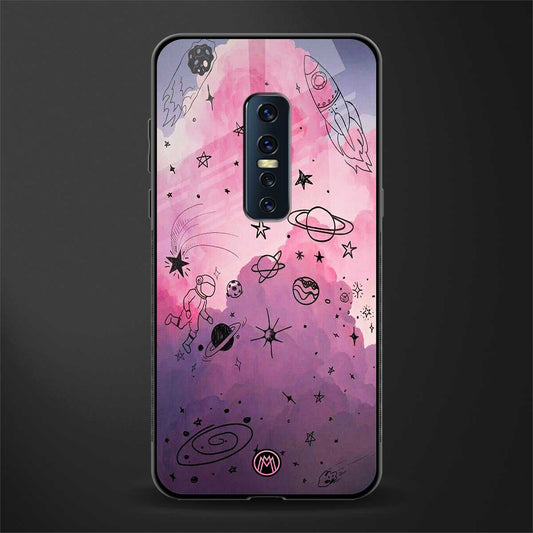 space pink aesthetic glass case for vivo v17 pro image