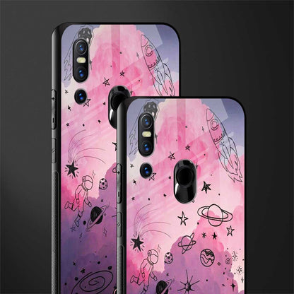 space pink aesthetic glass case for vivo v15 image-2