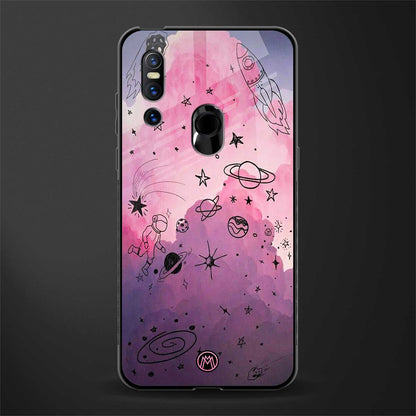 space pink aesthetic glass case for vivo v15 image
