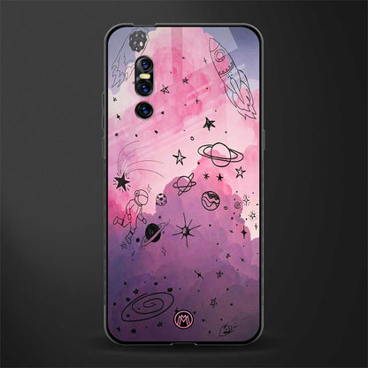space pink aesthetic glass case for vivo v15 pro image