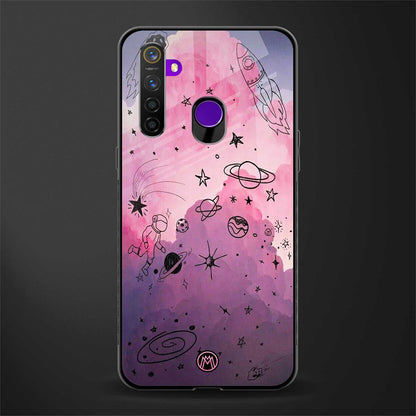 space pink aesthetic glass case for realme 5s image