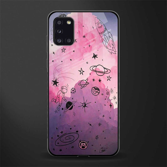space pink aesthetic glass case for samsung galaxy a31 image