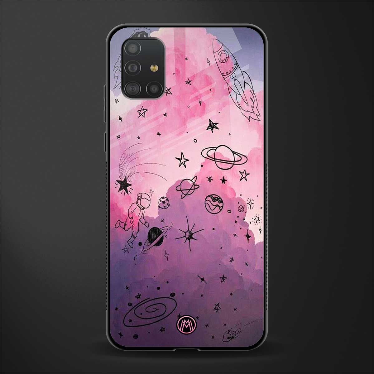 space pink aesthetic glass case for samsung galaxy a51 image
