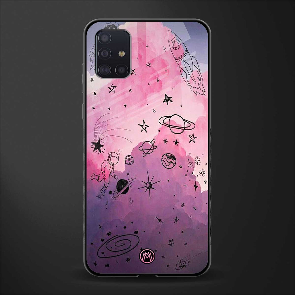 space pink aesthetic glass case for samsung galaxy a71 image