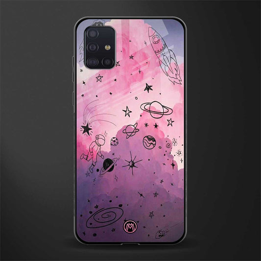 space pink aesthetic glass case for samsung galaxy a71 image