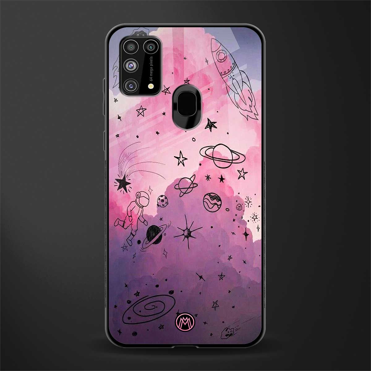 space pink aesthetic glass case for samsung galaxy m31 image