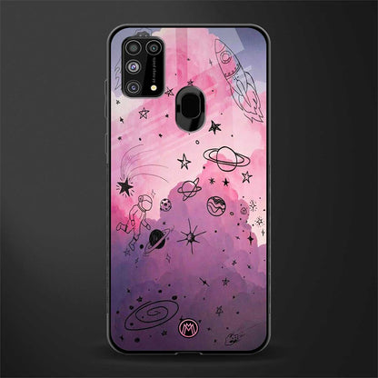 space pink aesthetic glass case for samsung galaxy m31 image