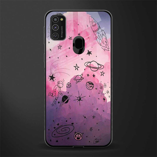 space pink aesthetic glass case for samsung galaxy m30s image