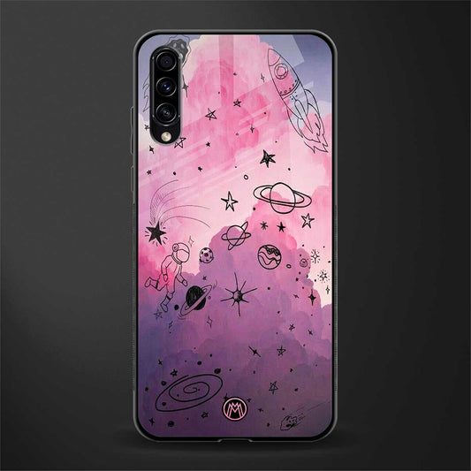 space pink aesthetic glass case for samsung galaxy a50 image