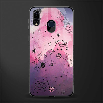 space pink aesthetic glass case for samsung galaxy a20 image