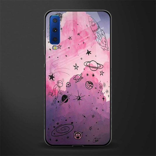 space pink aesthetic glass case for samsung galaxy a7 2018 image
