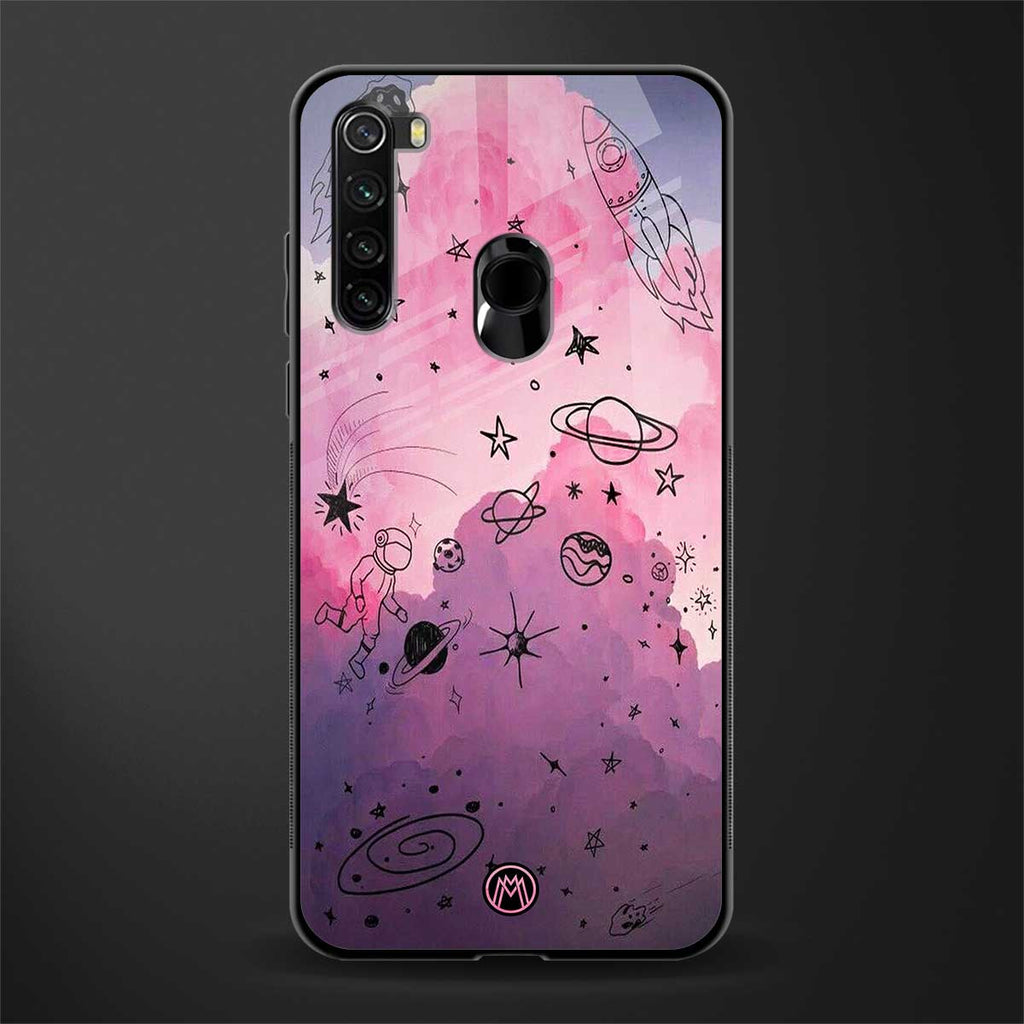 space pink aesthetic glass case for redmi note 8 image