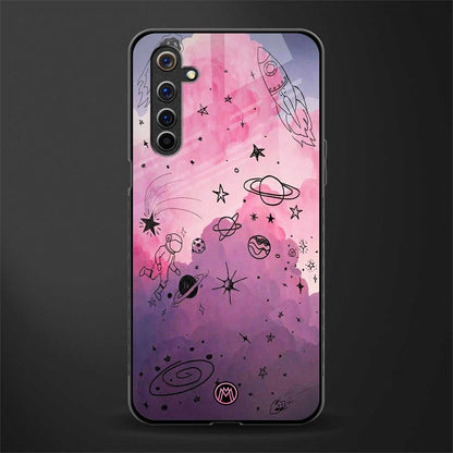 space pink aesthetic glass case for realme 6i image