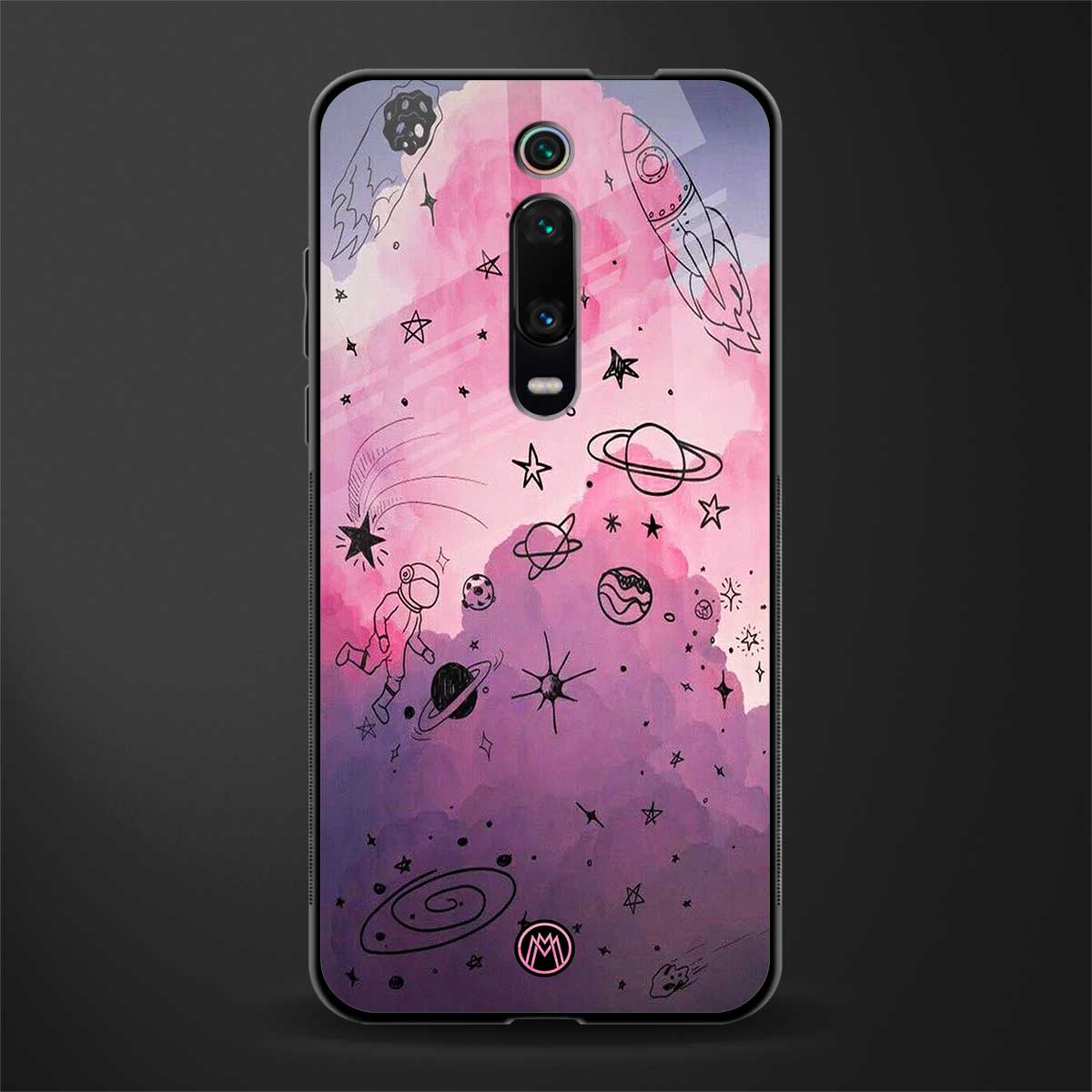 space pink aesthetic glass case for redmi k20 image