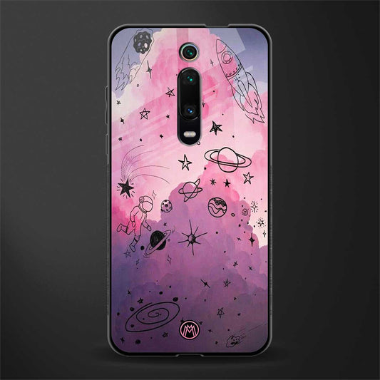 space pink aesthetic glass case for redmi k20 pro image