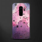 space pink aesthetic glass case for samsung galaxy s9 plus image