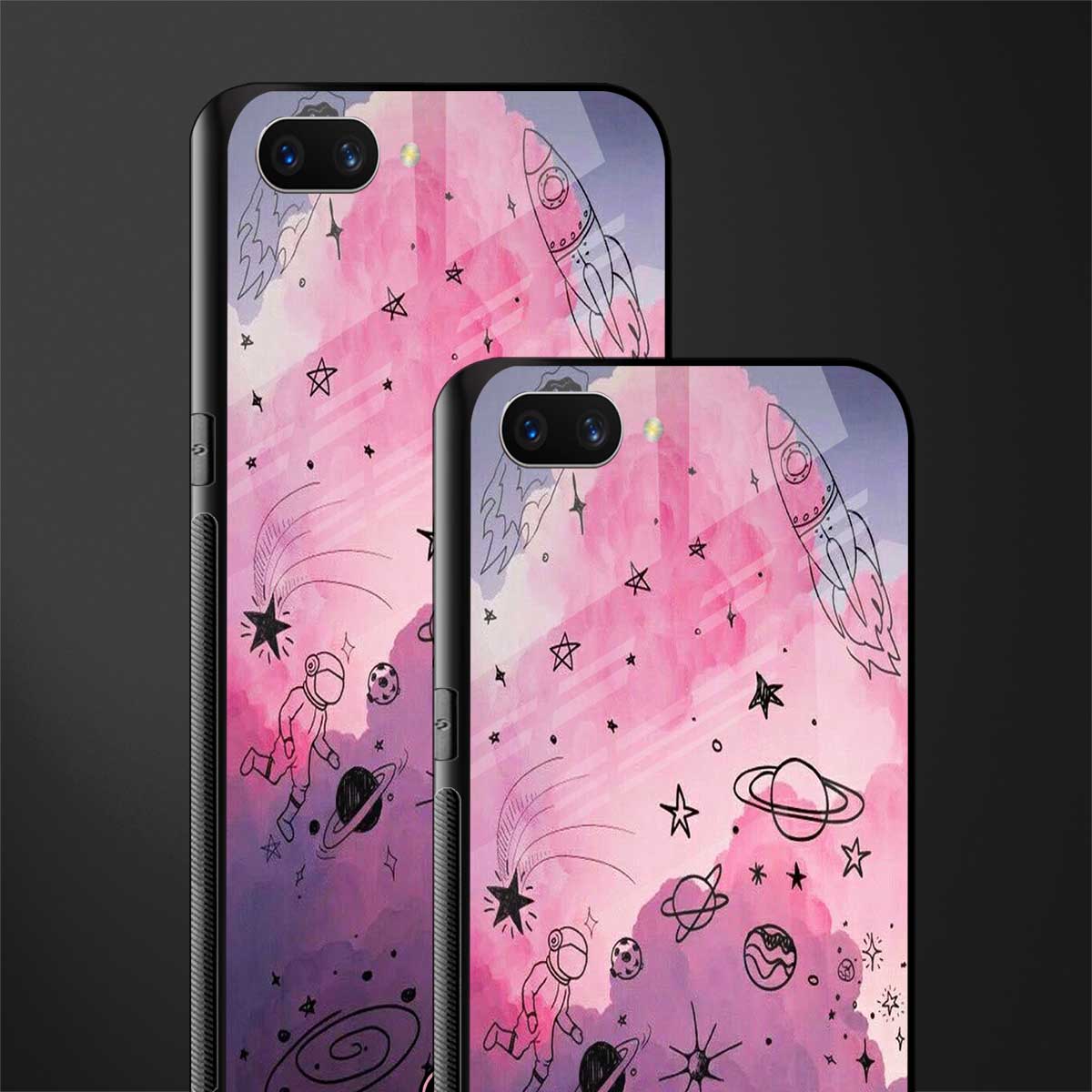space pink aesthetic glass case for realme c1 image-2