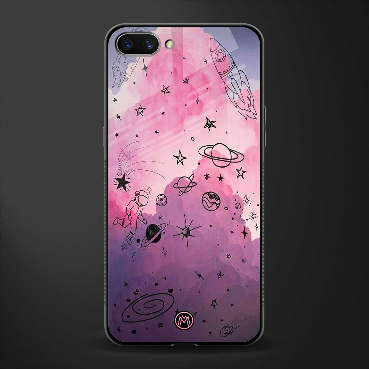 space pink aesthetic glass case for realme c1 image