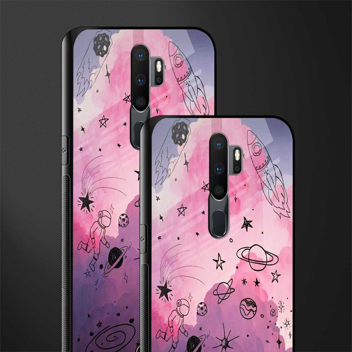 space pink aesthetic glass case for oppo a9 2020 image-2