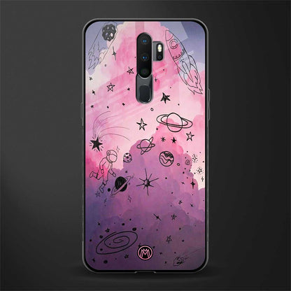space pink aesthetic glass case for oppo a5 2020 image
