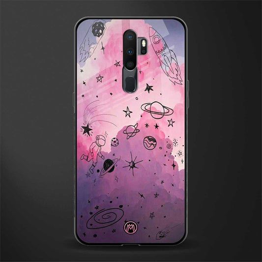 space pink aesthetic glass case for oppo a5 2020 image