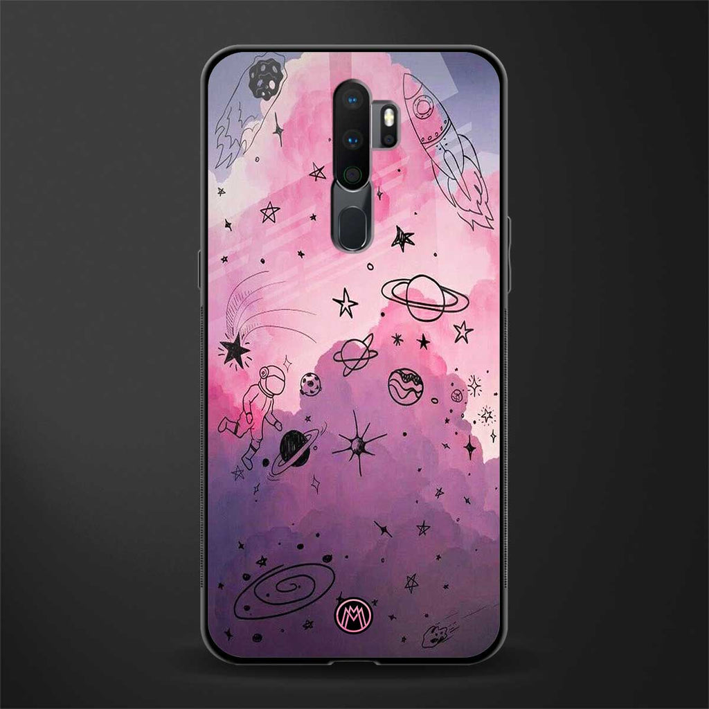 space pink aesthetic glass case for oppo a9 2020 image