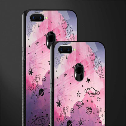 space pink aesthetic glass case for oppo a7 image-2