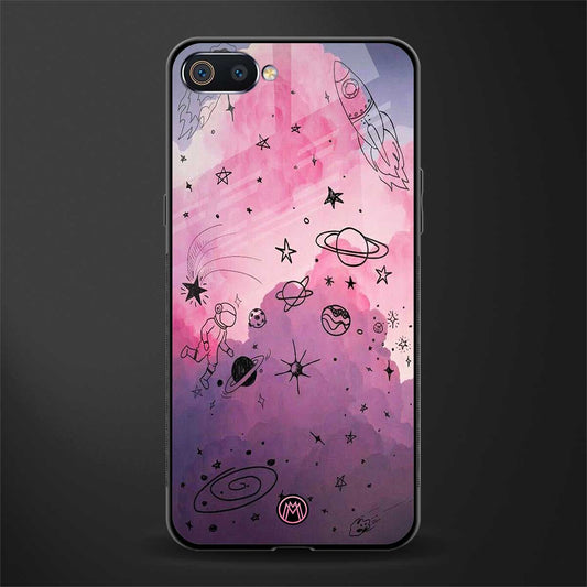 space pink aesthetic glass case for oppo a1k image