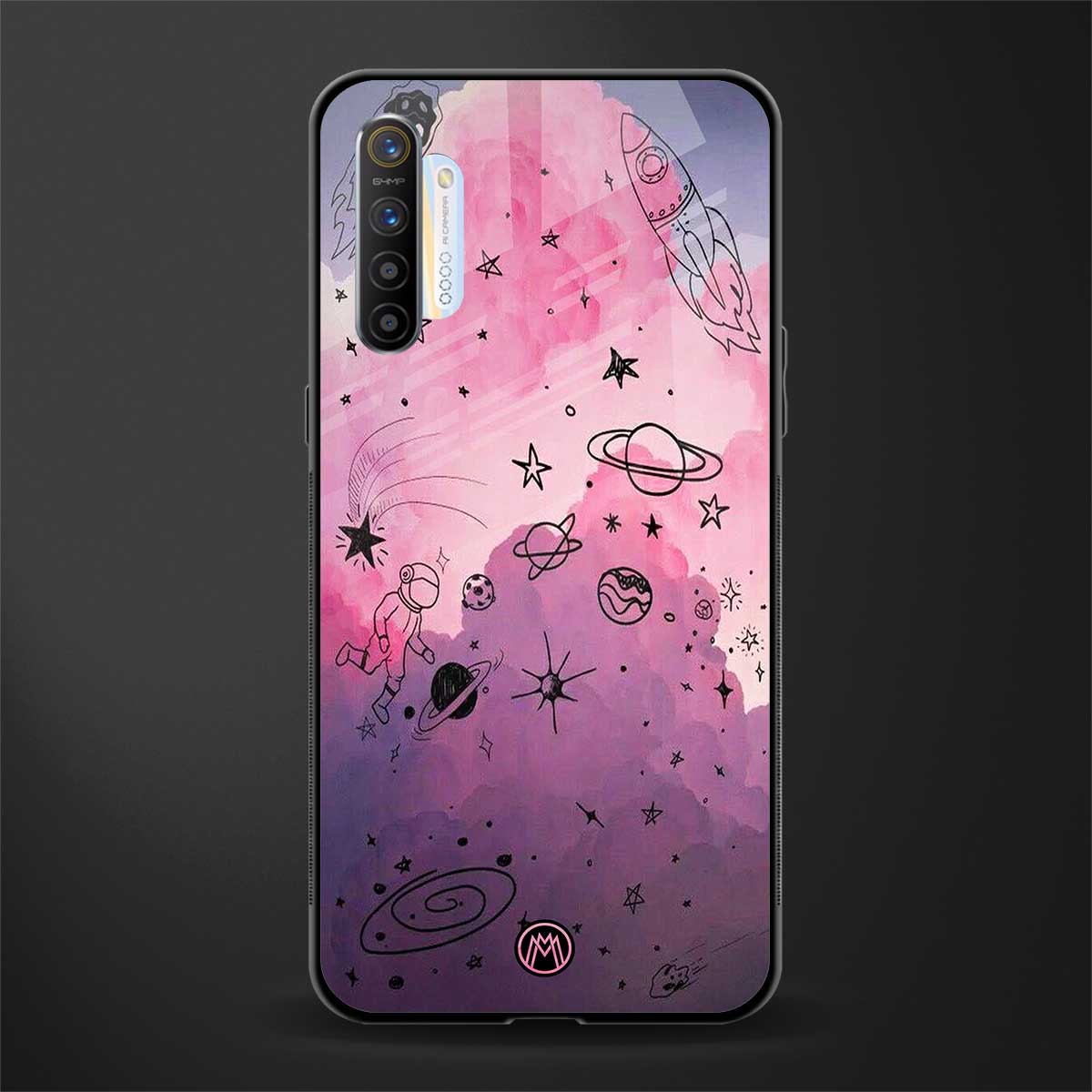 space pink aesthetic glass case for realme x2 image