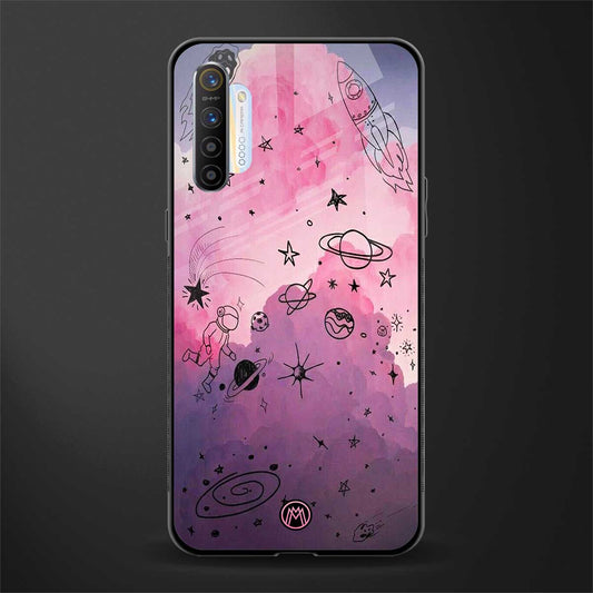 space pink aesthetic glass case for realme xt image