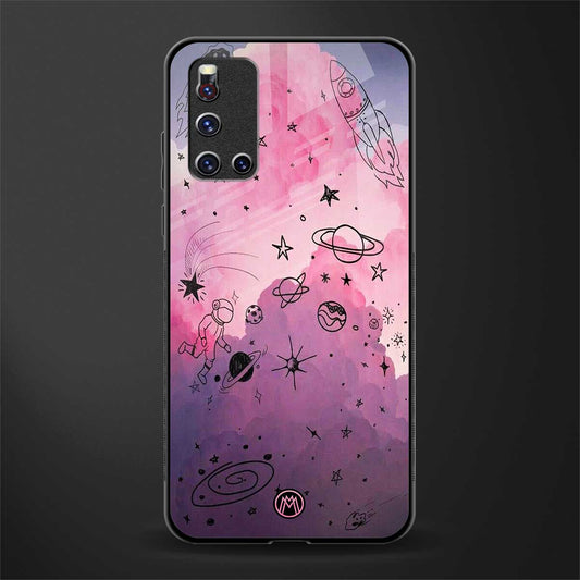 space pink aesthetic glass case for vivo v19 image
