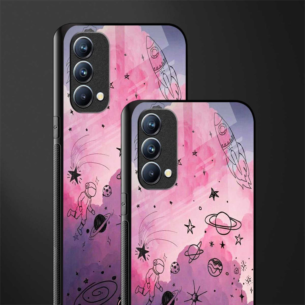 space pink aesthetic glass case for oppo f19 image-2