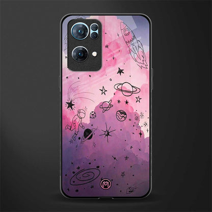 space pink aesthetic glass case for oppo reno7 pro 5g image