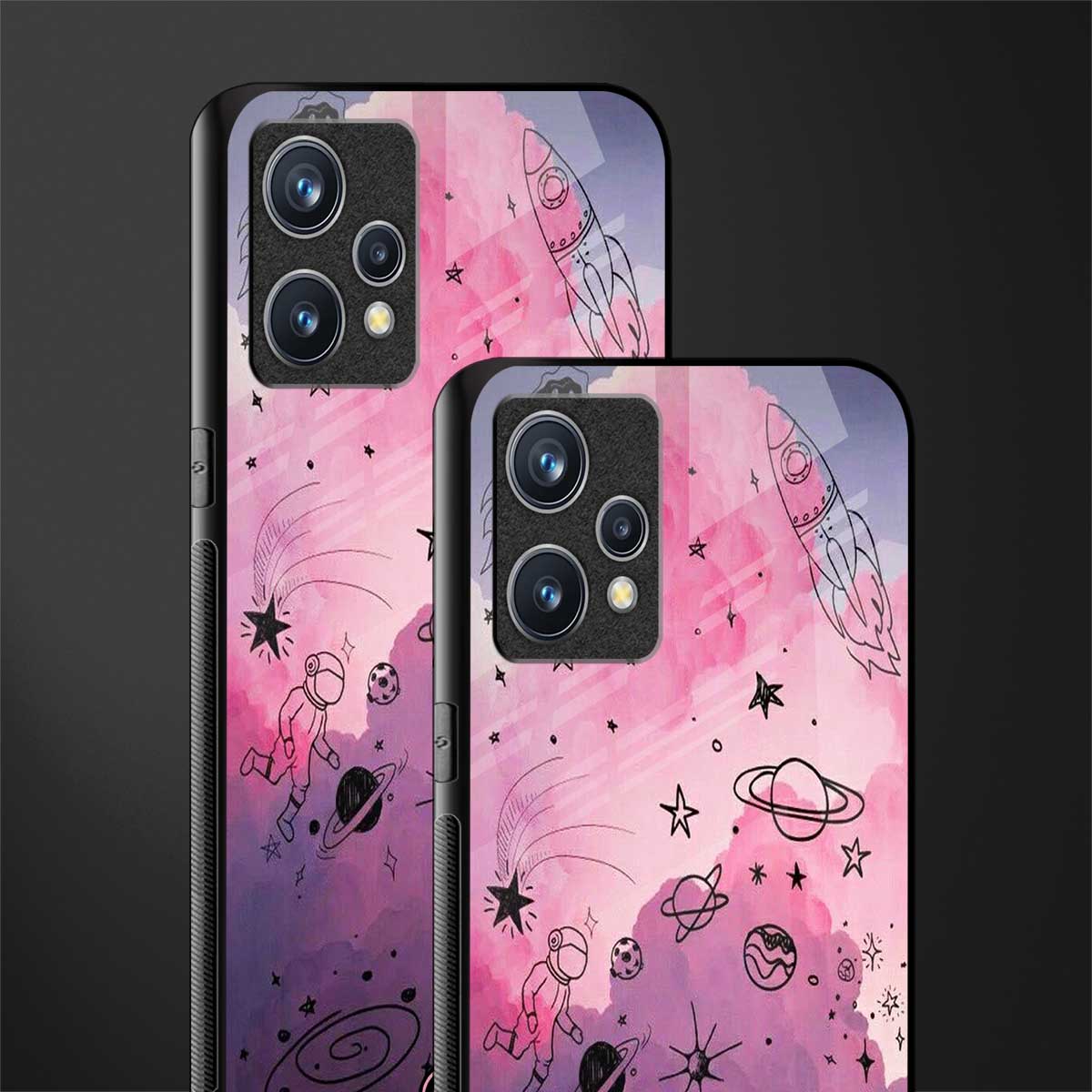 space pink aesthetic glass case for realme 9 pro plus 5g image-2